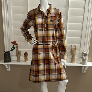 The Children’s Place Womens Matching Family Plaid Shirt Dress Brown